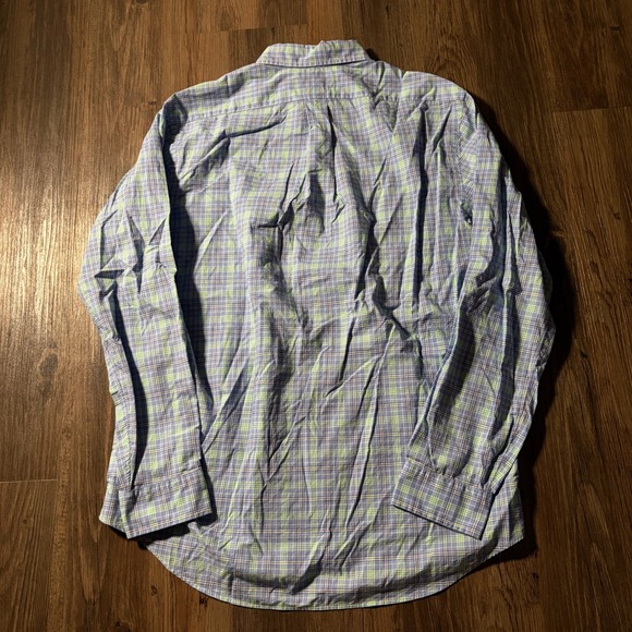 Ralph Lauren Men's Long Sleeve Plaid Button Down Shirt Blue Green Size L - Picture 2 of 5